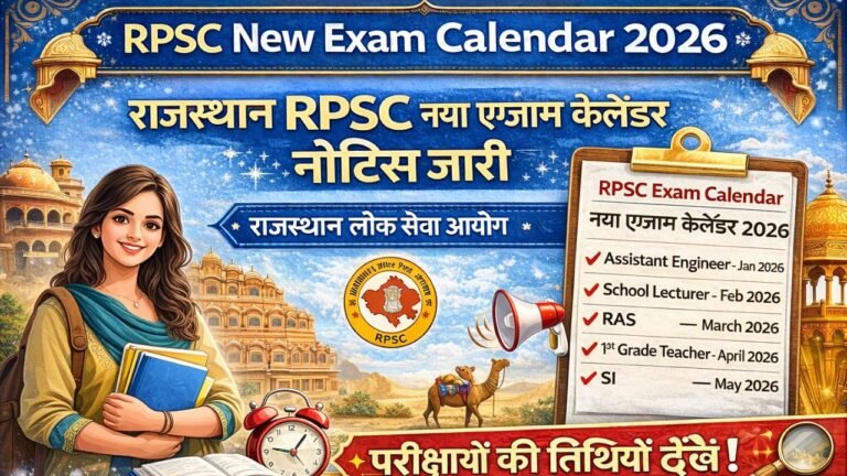 RPSC New Exam Calendar 2026