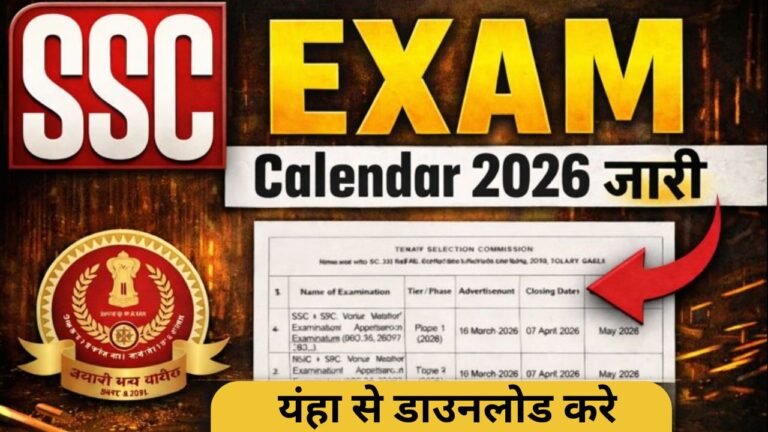 SSC Exam Calendar 2026