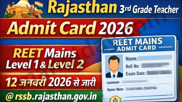 Rajasthan 3rd Grade Teacher Admit Card 2026