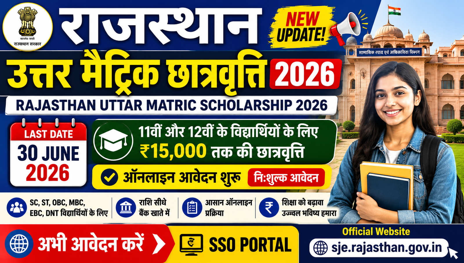 Rajasthan Uttar Matric Scholarship 2026