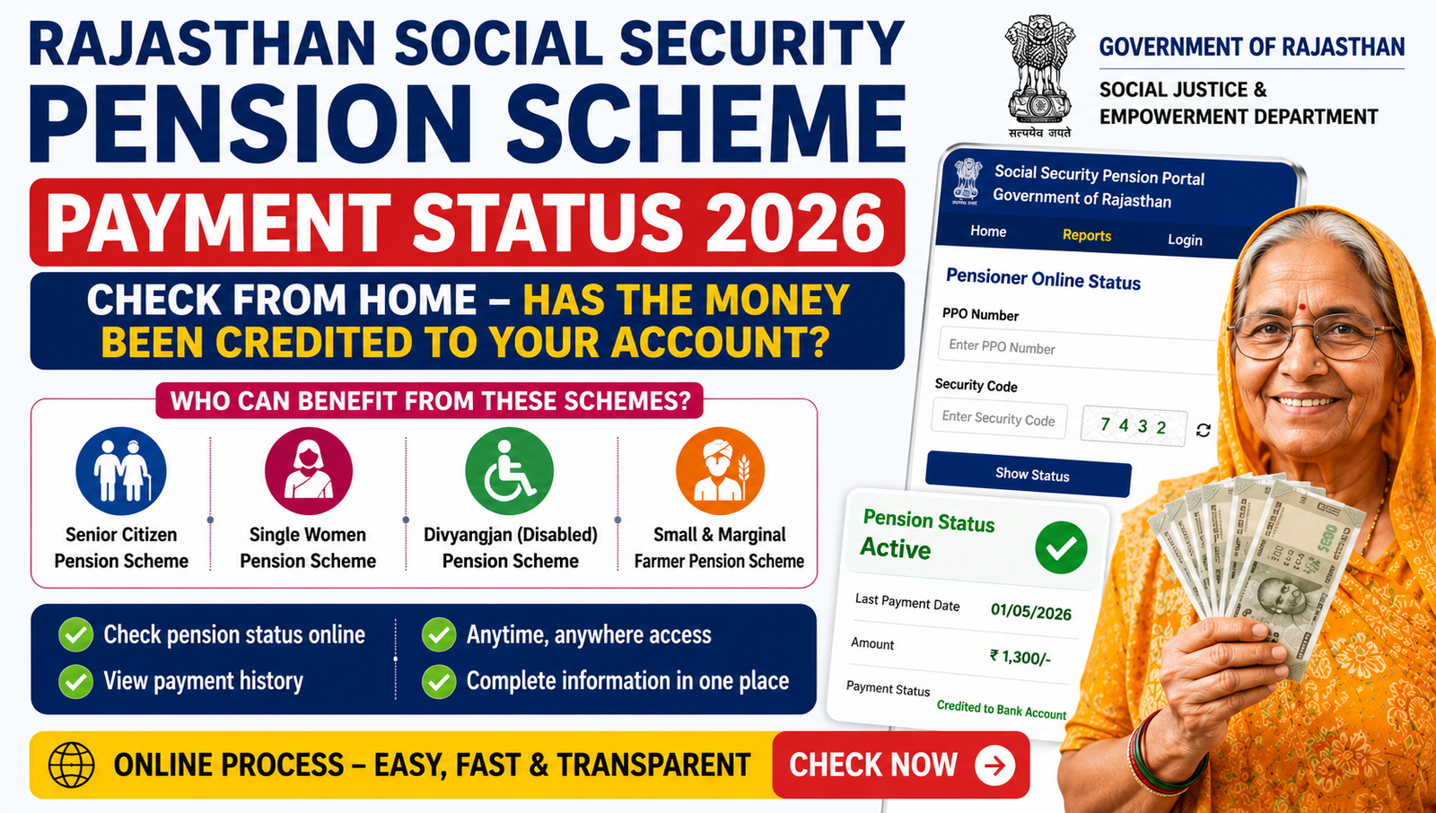 Rajasthan Pension Payment Status 2026
